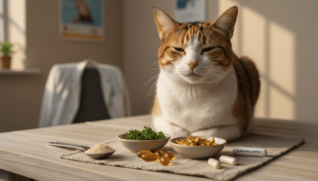 découvrez quels compléments alimentaires sont recommandés pour aider votre chat en cas d'insuffisance rénale et améliorer sa santé au quotidien.